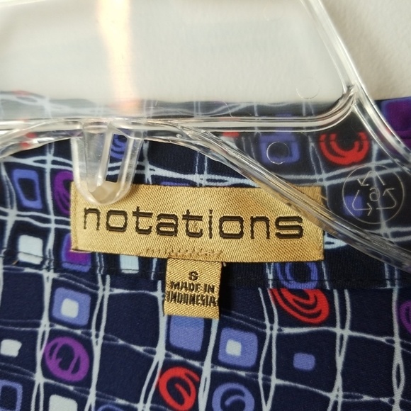 Notations Button Down Geometric Shirt Small - Picture 2 of 6
